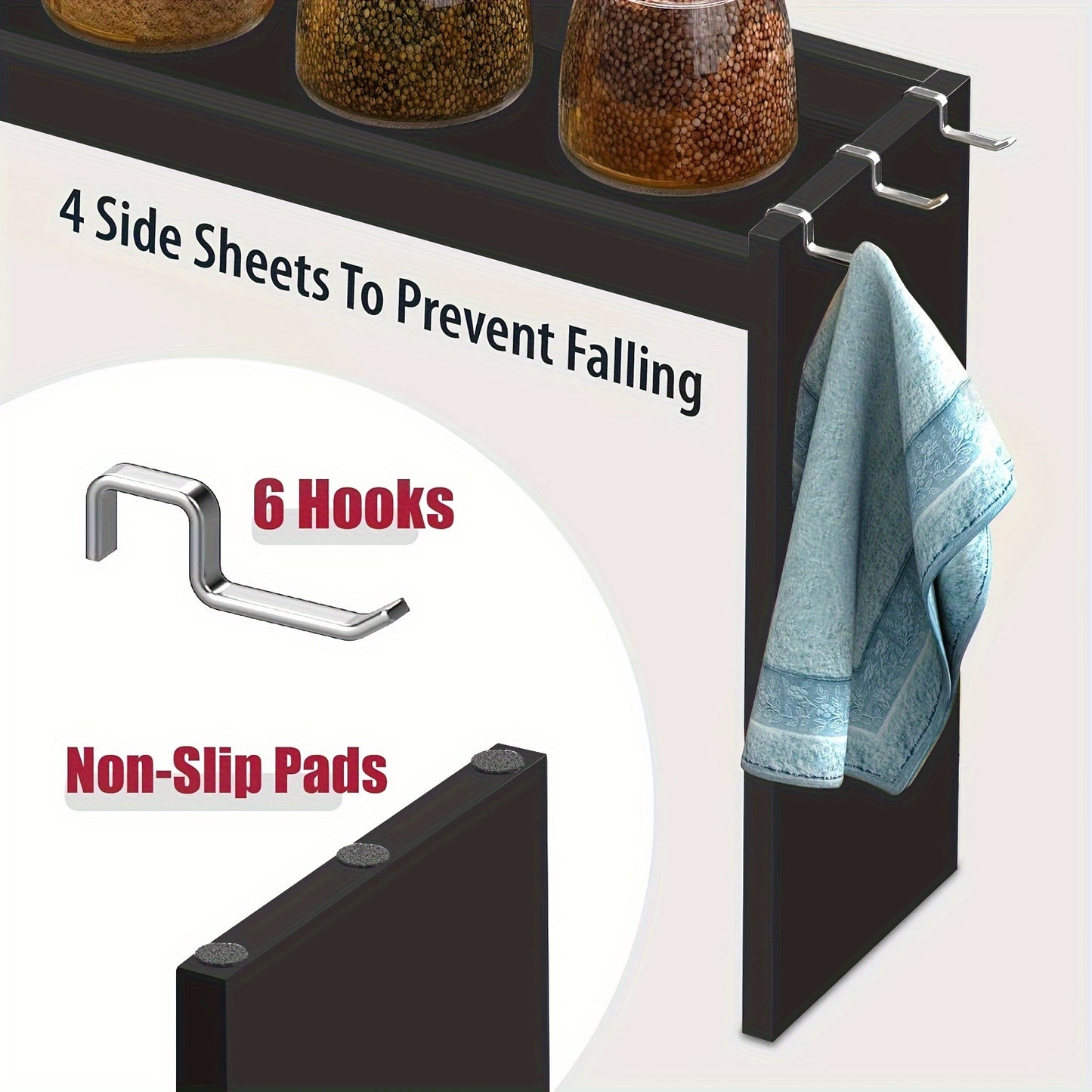 Bamboo Over The Stove Spice Shelf For Kitchen, 32.5\