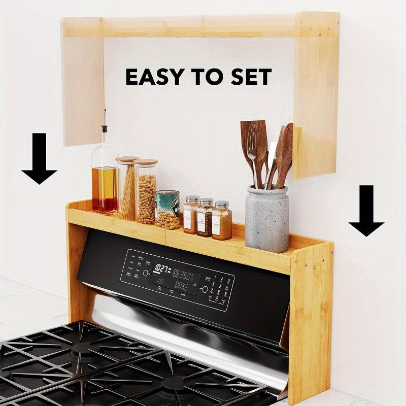 SpaceAid Bamboo Over the Stove Spice Holder Shelf 31.5\