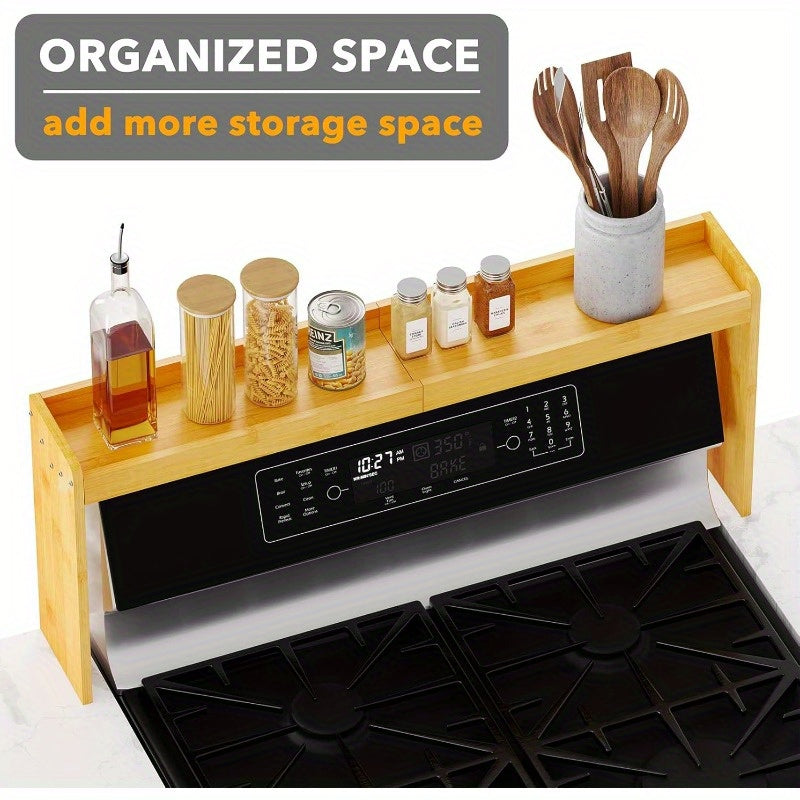 SpaceAid Bamboo Over the Stove Spice Holder Shelf 31.5\