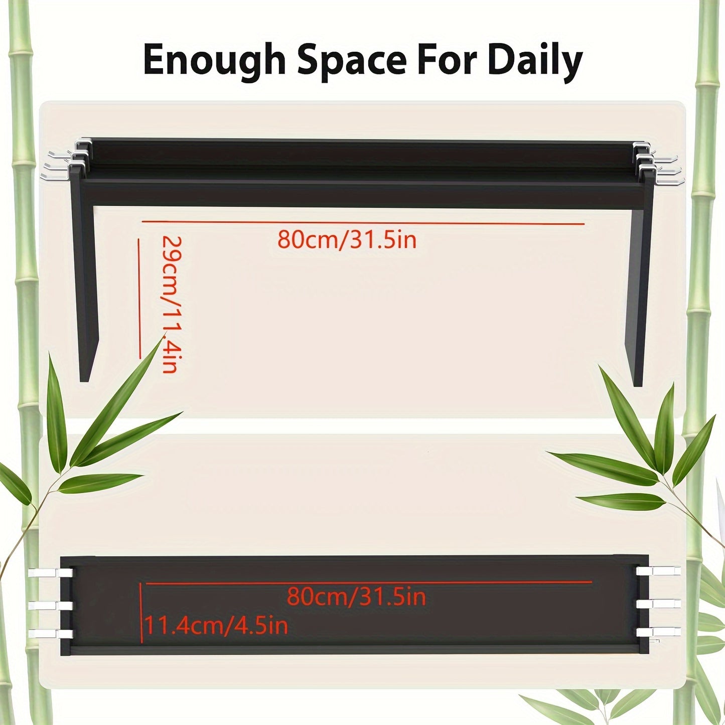 Bamboo Over The Stove Spice Shelf For Kitchen, 32.5\